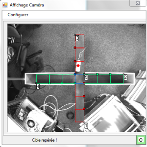impression d'écran du logiciel Videotrack dans un +Maze avec caméra embarquée